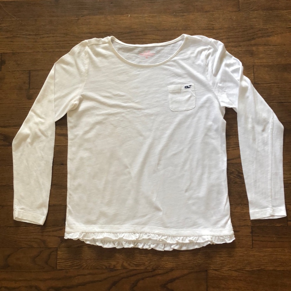 Vineyard Vines Ruffled White Tee